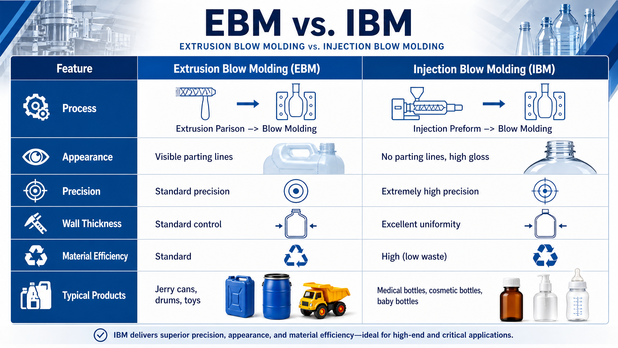 Ultimi blog aziendali su EBM o IBM? Una Guida Professionale alla Scelta del Miglior Processo di Soffiaggio