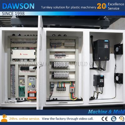 Macchina per soffiaggio estrusione HDPE a doppia stazione per bottiglie, rapporto L/D vite 24, progettata per la produzione di bottiglie di latte da 1,5L