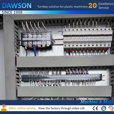 Macchina automatica per soffiaggio con potenza di riscaldamento testa di estrusione da 8kw per vasetti a bocca larga in HDPE resistenti agli agenti chimici da 1L-5L