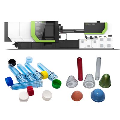 Macchina per lo stampaggio a iniezione di preforma in PET con velocità di vite da 1 a 180 giri al minuto 200 tonnellate di forza di fissaggio e servomotore di risparmio energetico