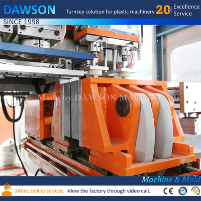 Macchina per lo stampaggio a soffiaggio di flaconi per detersivi per bucato in HDPE da 5L completamente elettrica con estrusore a tre teste