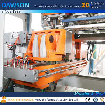 Macchina per lo stampaggio a soffiaggio di flaconi per detersivi per bucato in HDPE da 5L completamente elettrica con estrusore a tre teste