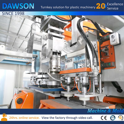 Macchina per lo stampaggio a soffiaggio di flaconi per detersivi per bucato in HDPE da 5L completamente elettrica con estrusore a tre teste